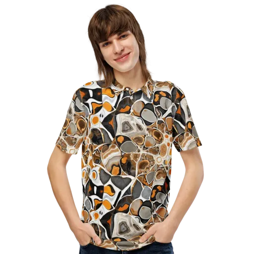 Molten Agate on a Men's Slim Fit Polo Shirt