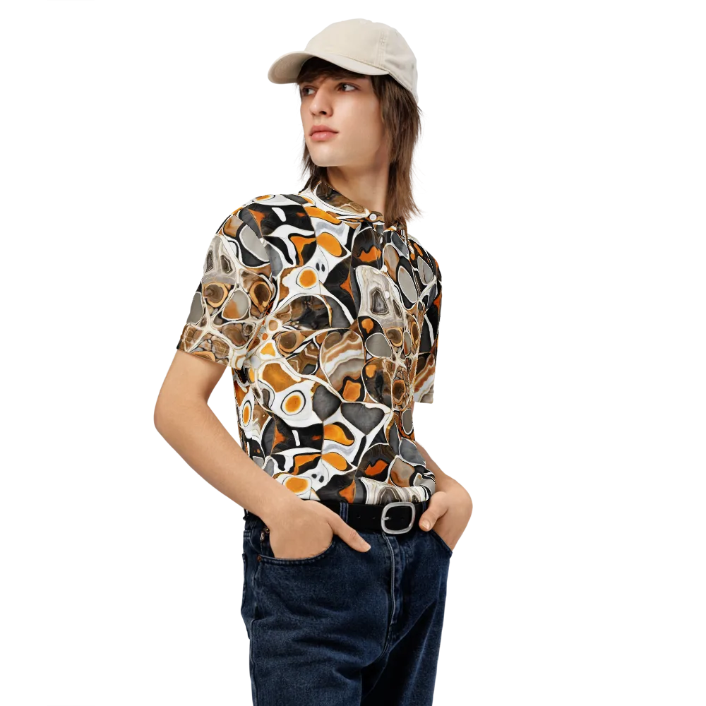 Molten Agate on Men's Slim Fit Polo Shirt — Right Front