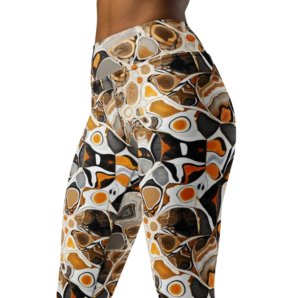 Molten Agate on Yoga Leggings — Left Front