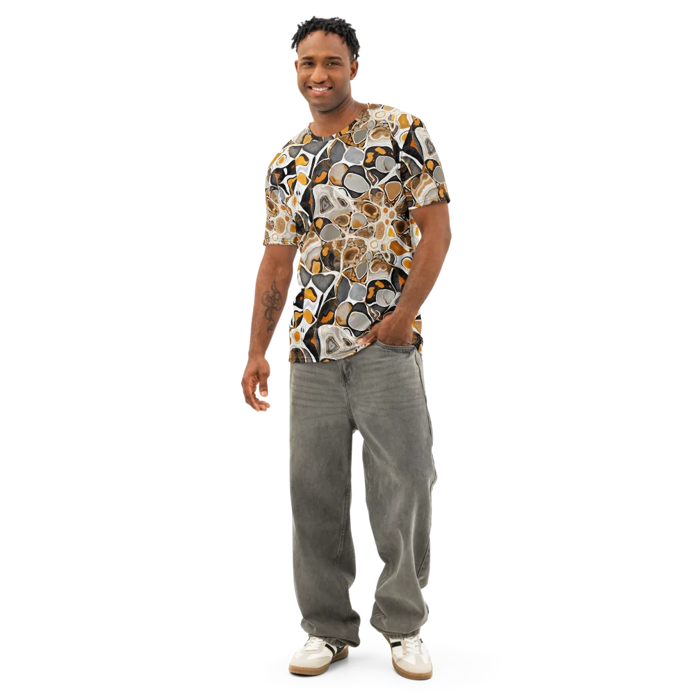 Molten Agate on Men's Cotton Crew Neck T-Shirt — Front