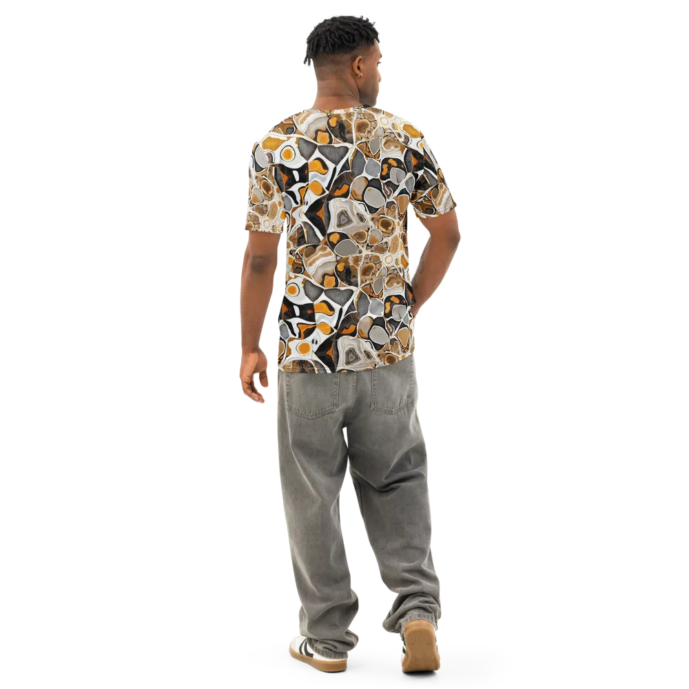 Molten Agate on Men's Cotton Crew Neck T-Shirt — Back