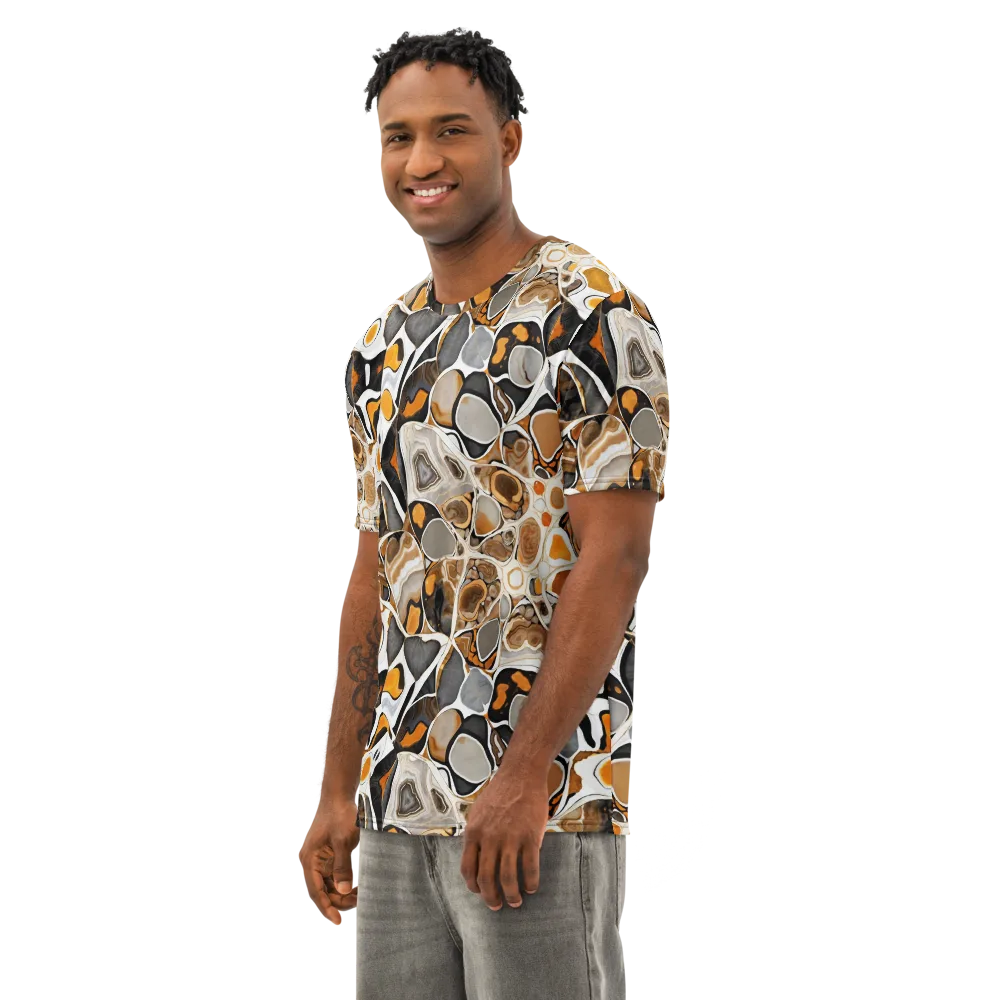 Molten Agate on Men's Cotton Crew Neck T-Shirt — Left Front