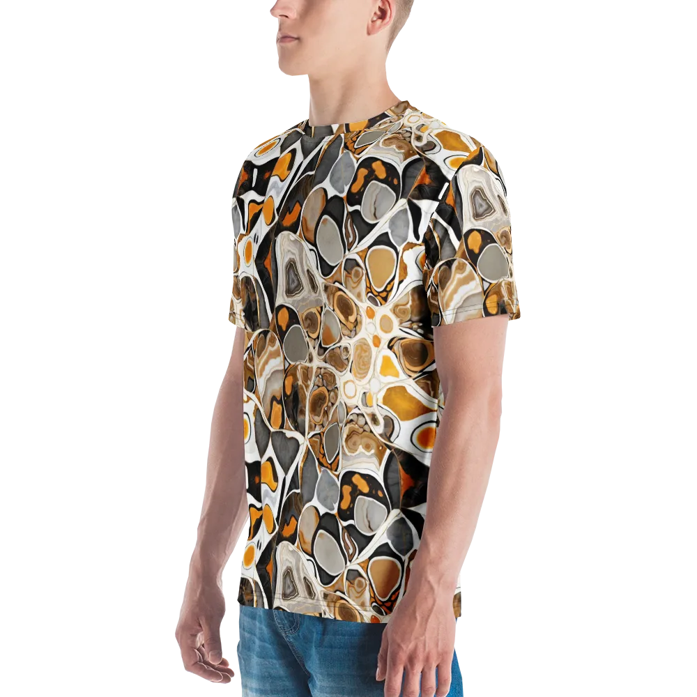 Molten Agate on Men's Crew Neck T-Shirt — Left