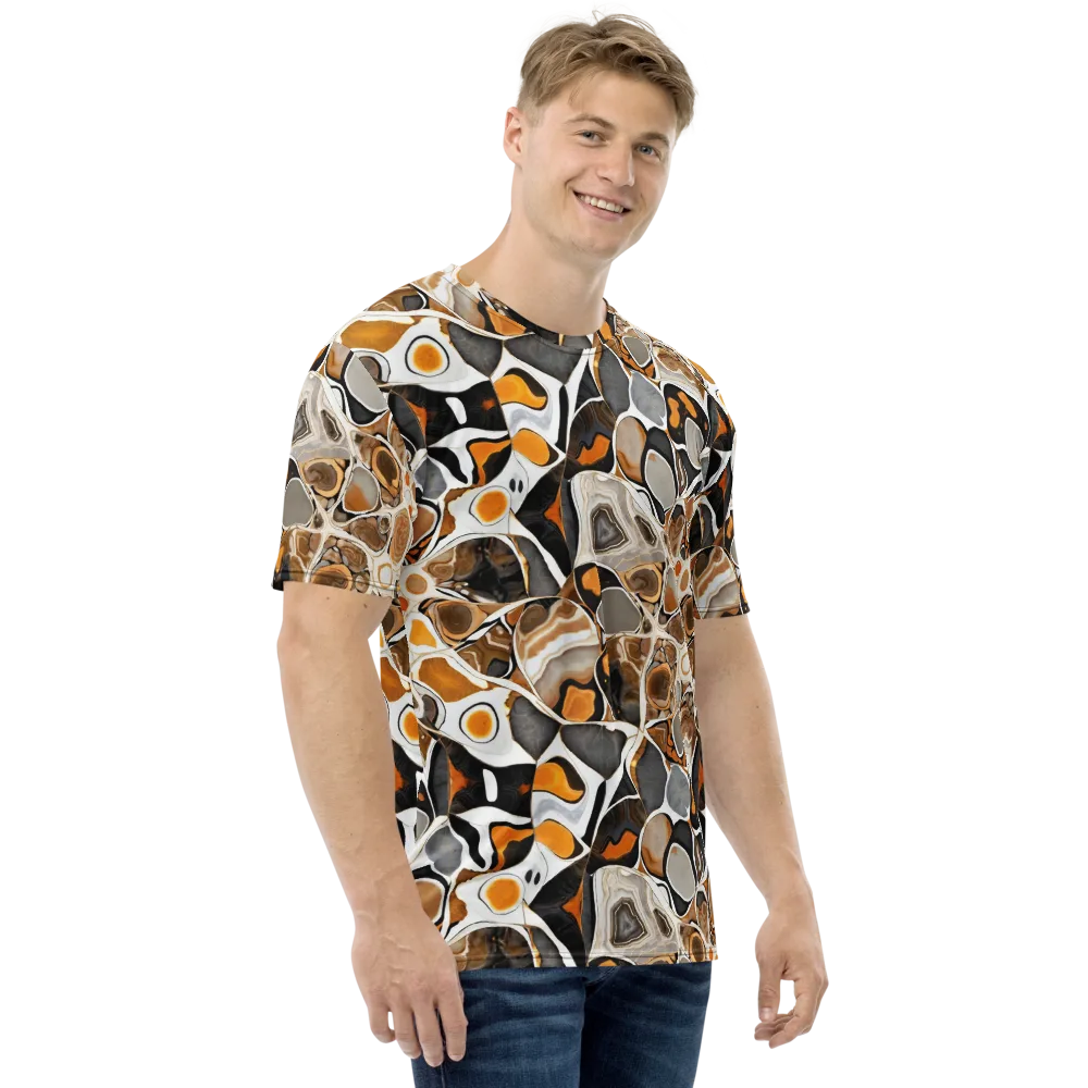 Molten Agate on Men's Crew Neck T-Shirt — Right