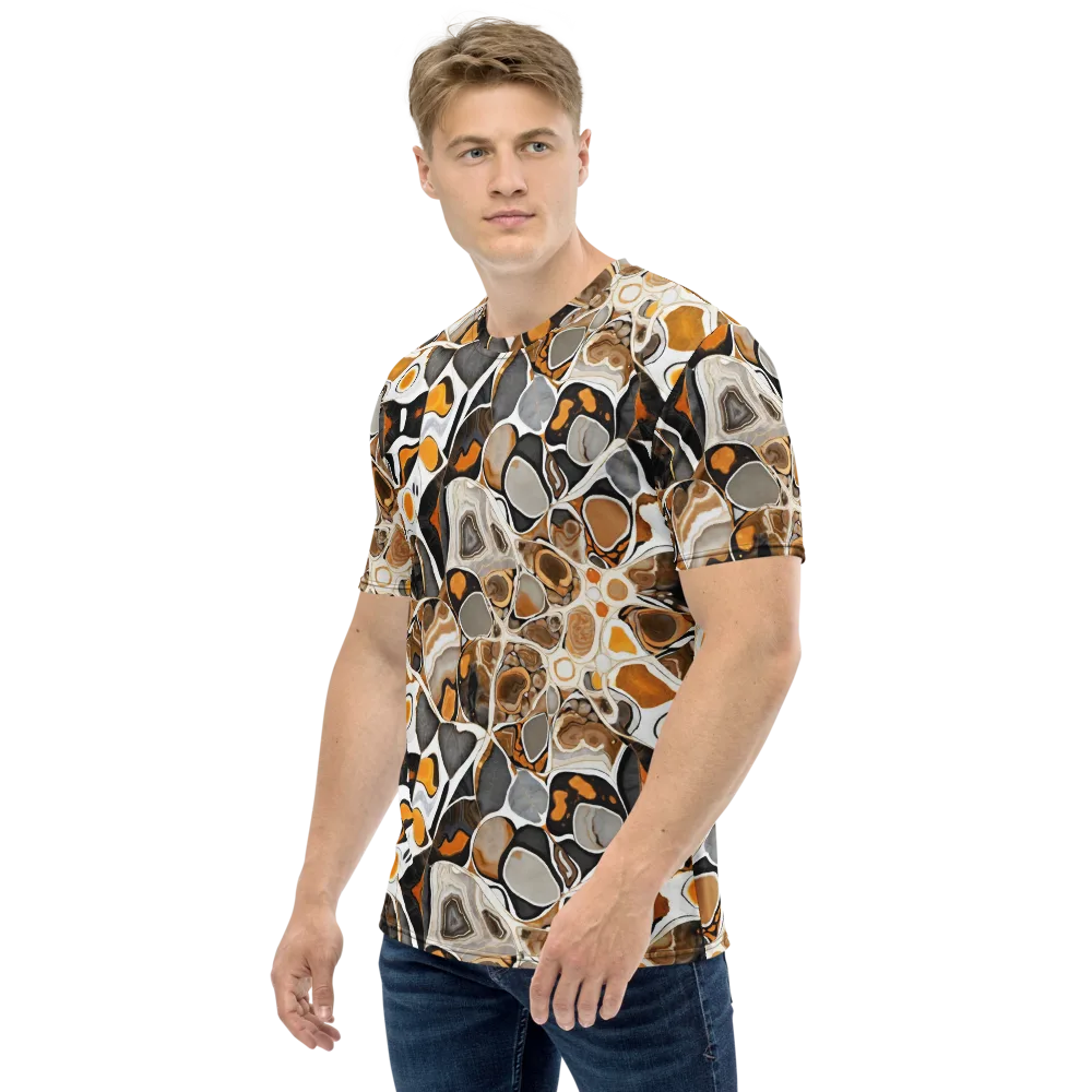 Molten Agate on Men's Crew Neck T-Shirt — Left