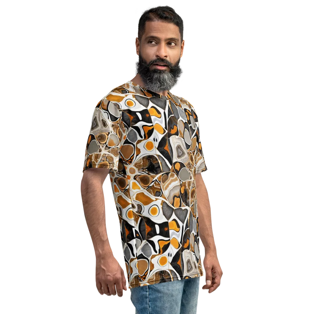 Molten Agate on Men's Crew Neck T-Shirt — Right