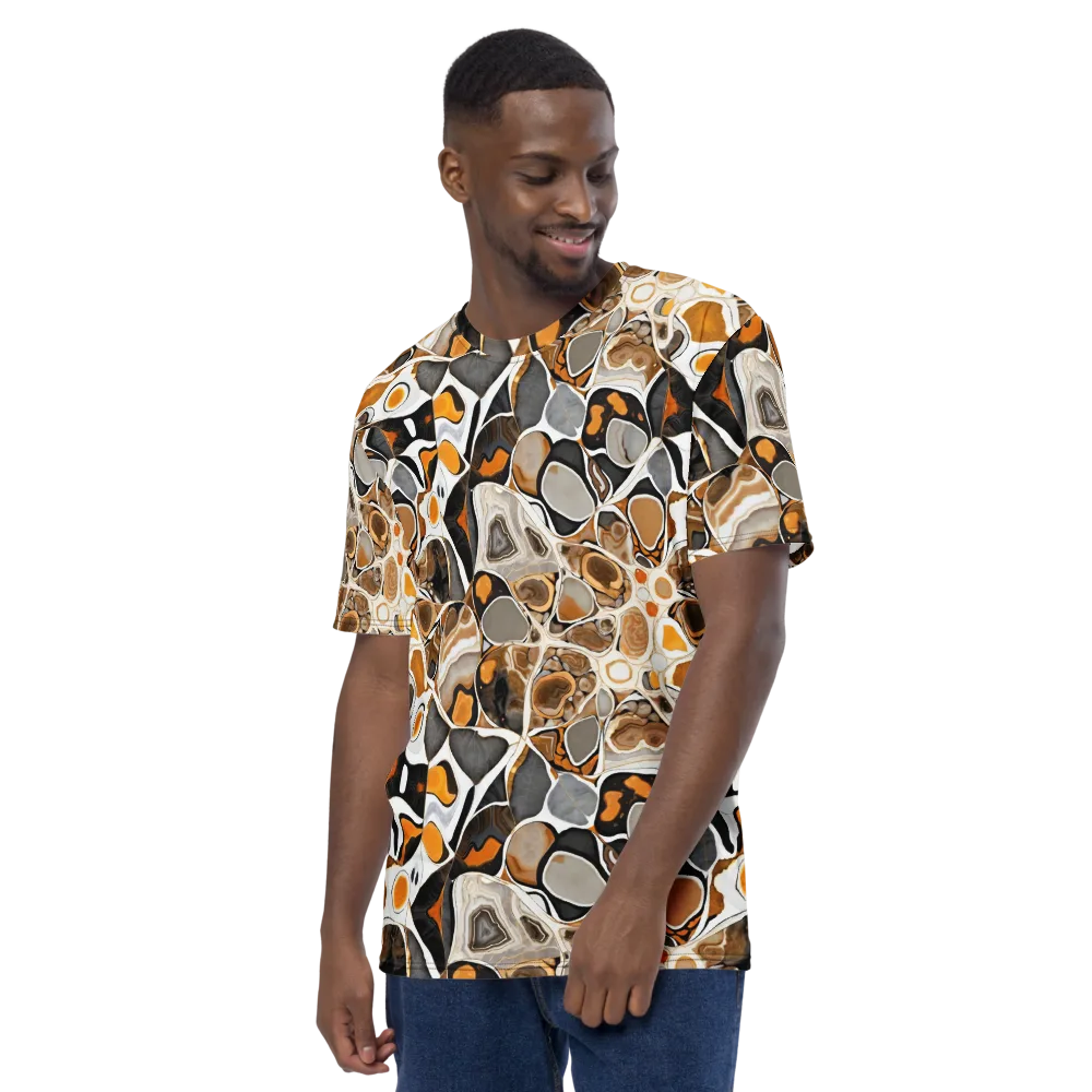 Molten Agate on Men's Crew Neck T-Shirt — Left