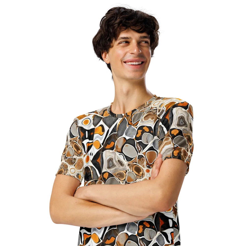 Molten Agate on Men's Crew Neck T-Shirt — Left Front