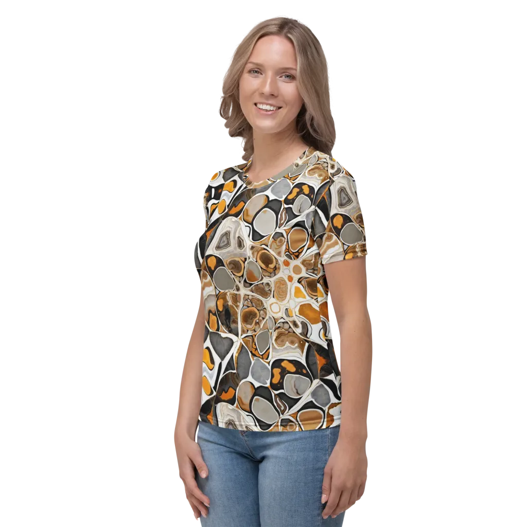 Molten Agate on Women's Crew Neck T-Shirt — Left