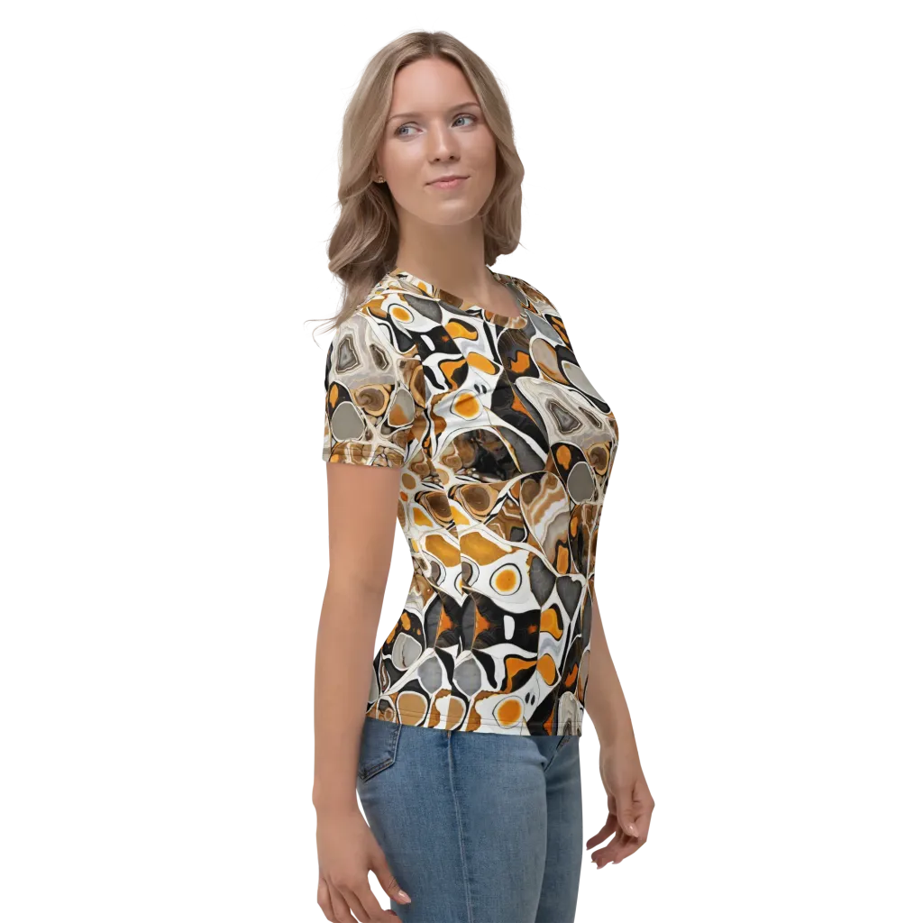 Molten Agate on Women's Crew Neck T-Shirt — Right