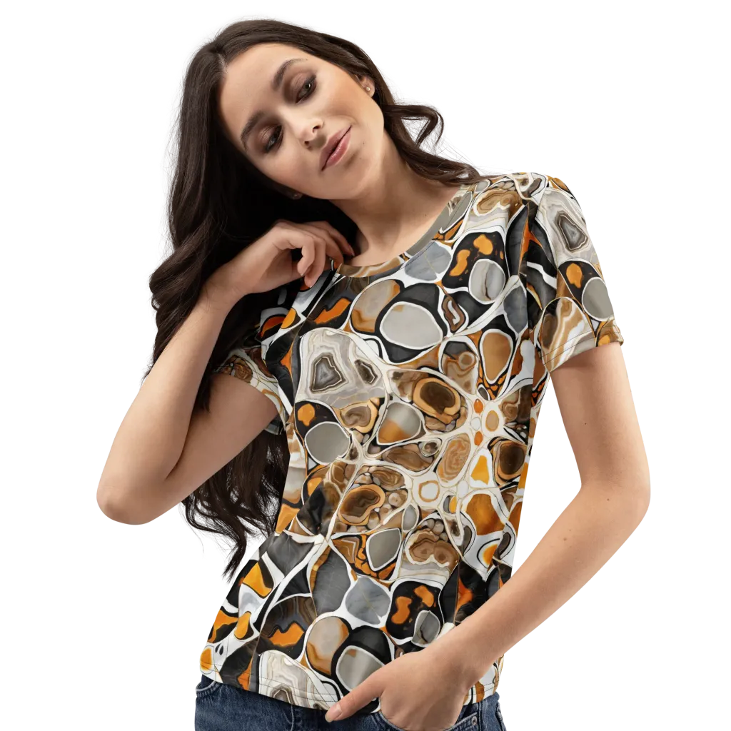 Molten Agate on Women's Crew Neck T-Shirt — Left Front
