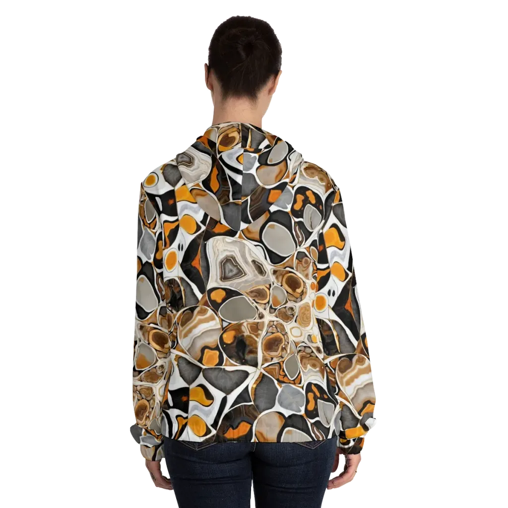 Molten Agate on Women's Full-Zip Hoodie — Back On Person