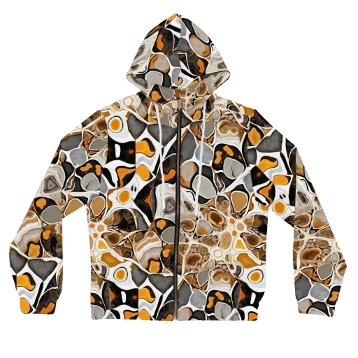 Molten Agate on a Women's Full-Zip Hoodie