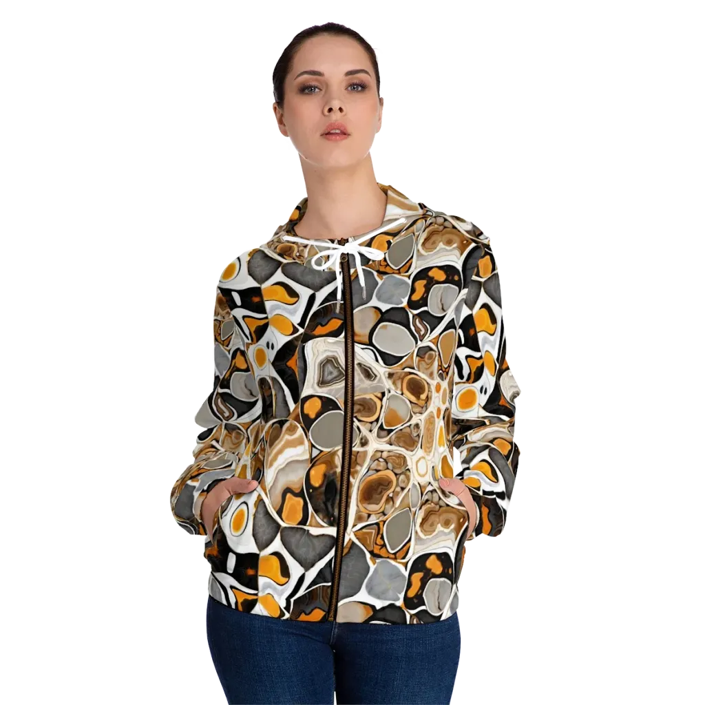 Molten Agate on Women's Full-Zip Hoodie — Front On Person
