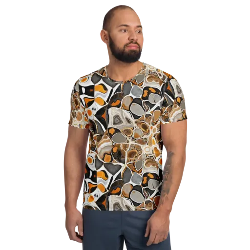 Molten Agate on a Men's Athletic T-Shirt