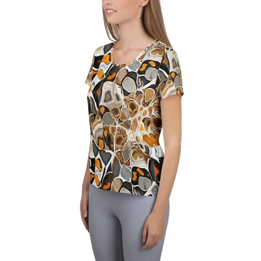 Molten Agate on a Women's Athletic T-Shirt