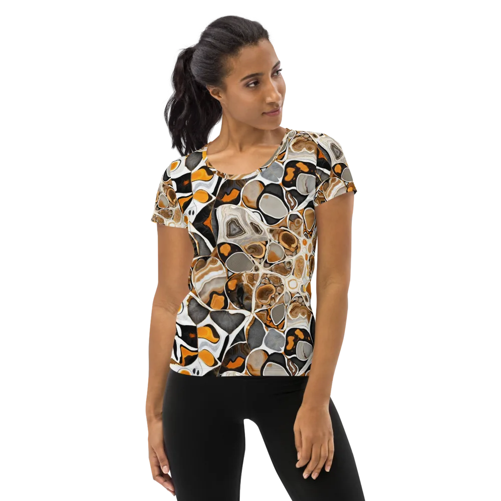 Molten Agate on Women's Athletic T-Shirt — Front