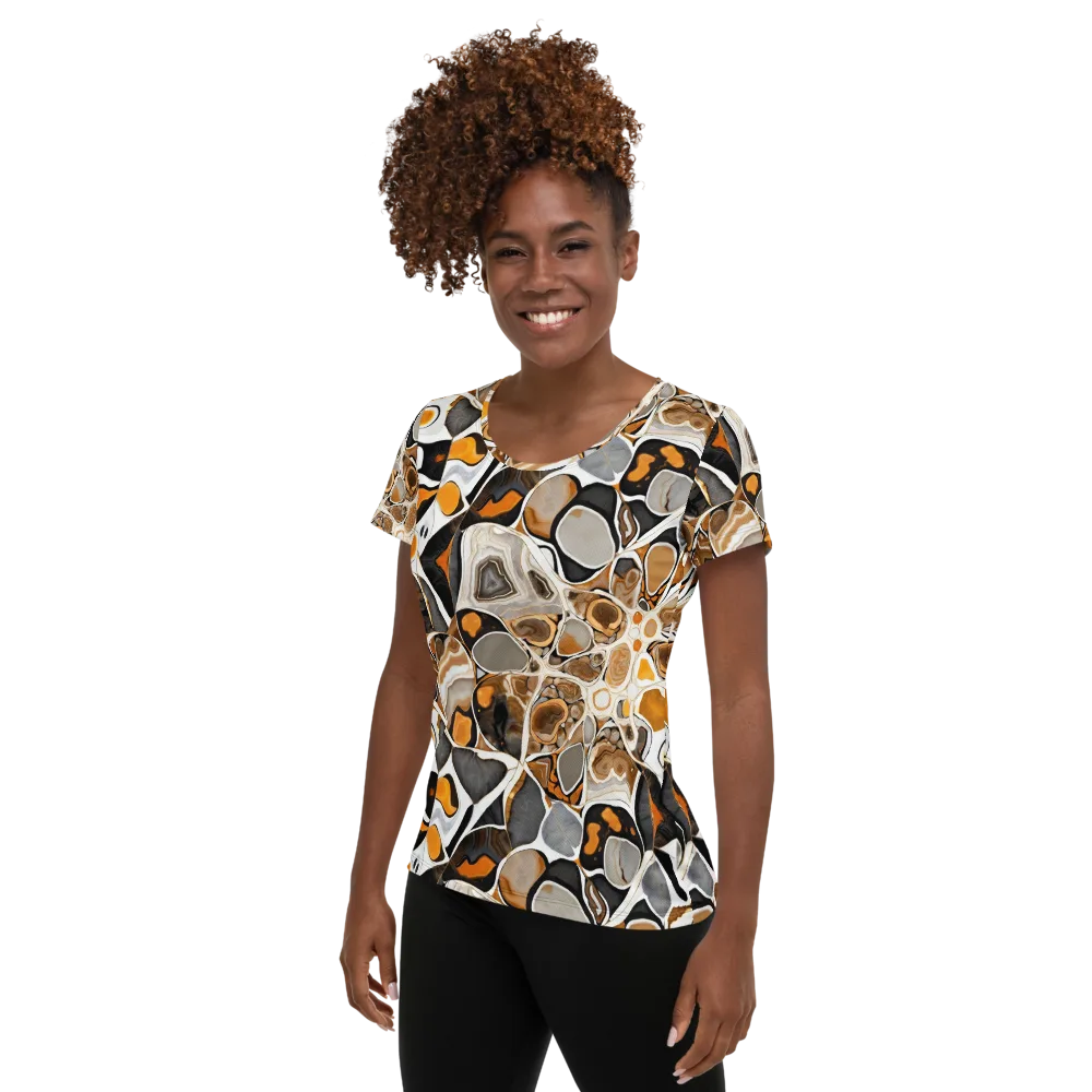 Molten Agate on Women's Athletic T-Shirt — Left