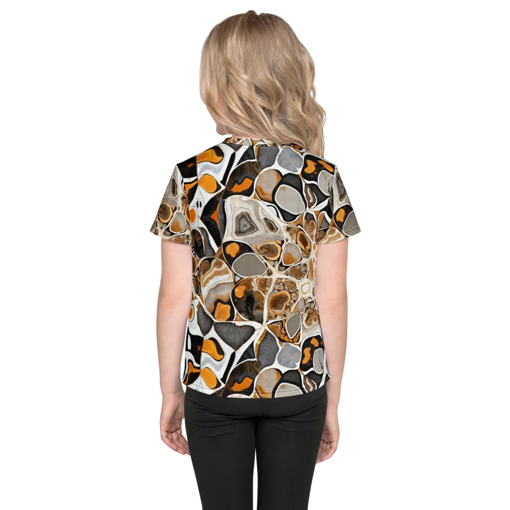 Molten Agate on Kids Crew Neck T-Shirt — Back