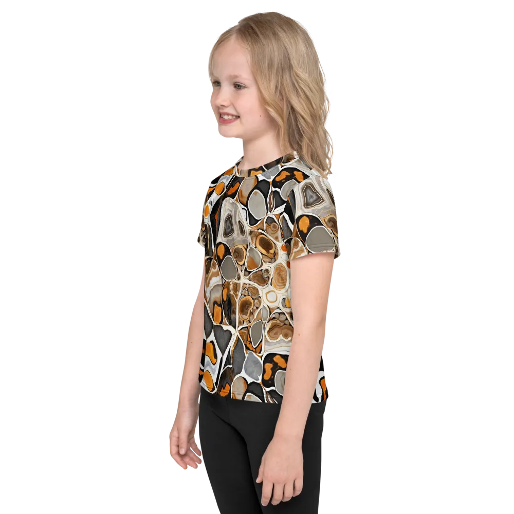Molten Agate on Kids Crew Neck T-Shirt — Left