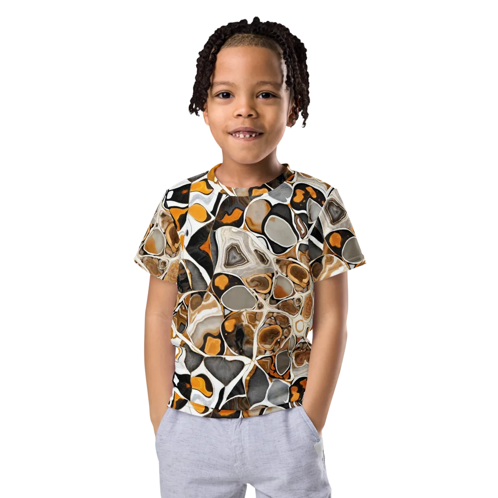 Molten Agate on Kids Crew Neck T-Shirt — Front