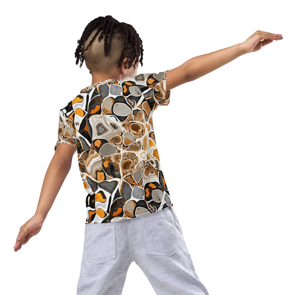 Molten Agate on Kids Crew Neck T-Shirt — Back