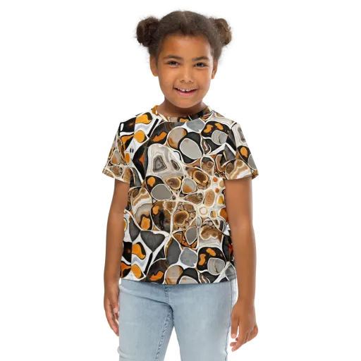 Molten Agate on a Kids Crew Neck T-Shirt