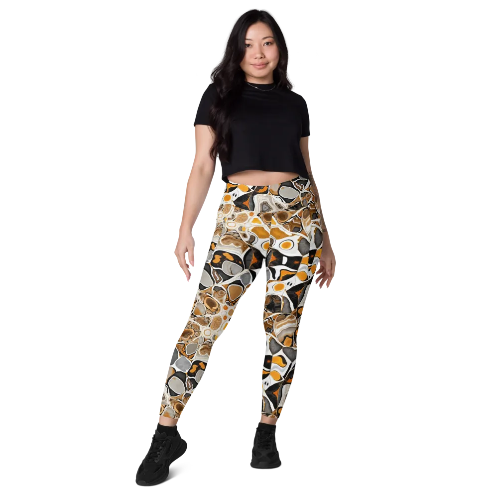 Molten Agate on Leggings with Pockets — Front