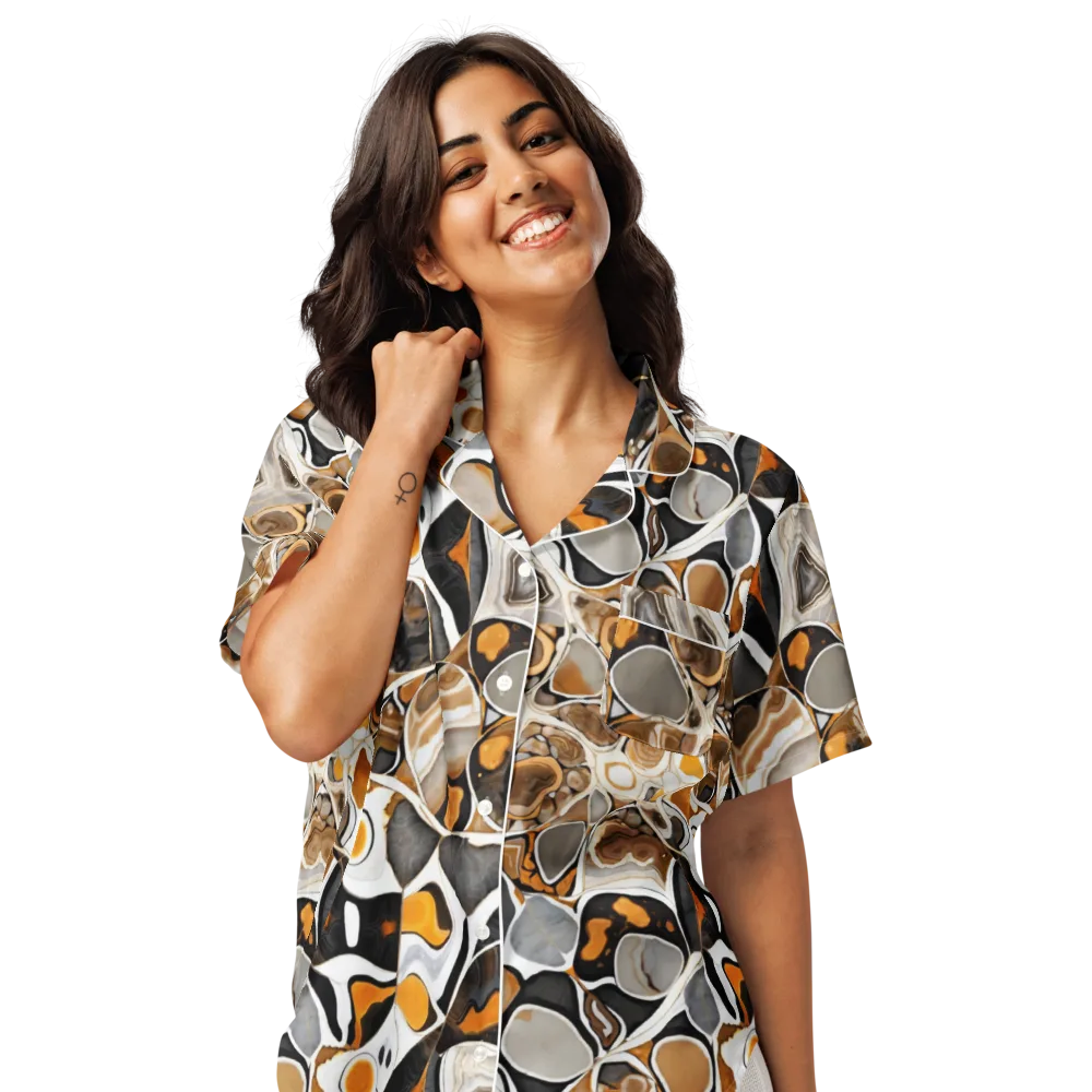 Molten Agate on Women's Short Sleeve Pajama Top — Front