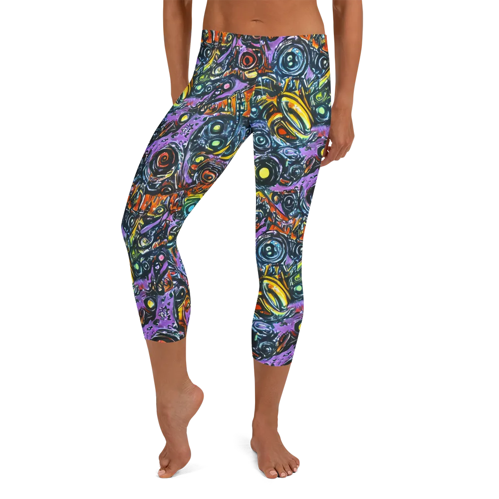 Luminous Static on Capri Leggings — Front