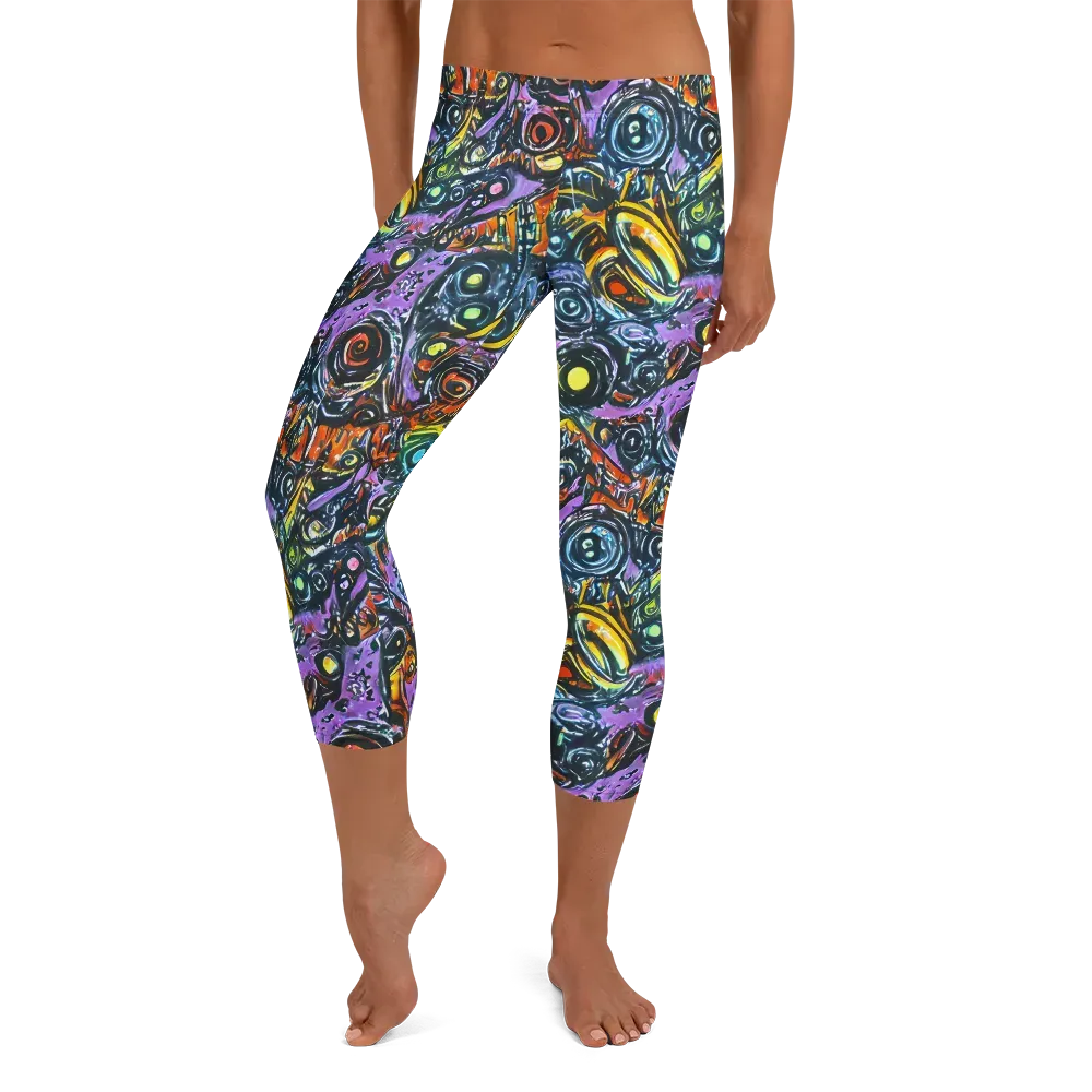 Luminous Static on Capri Leggings — Front