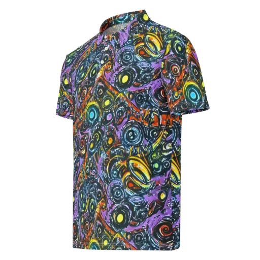 Luminous Static on a Men's Slim Fit Polo Shirt