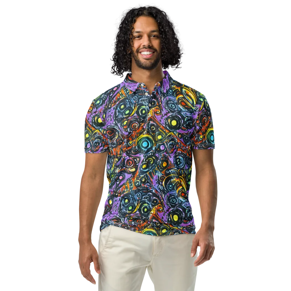 Luminous Static on Men's Slim Fit Polo Shirt — Front