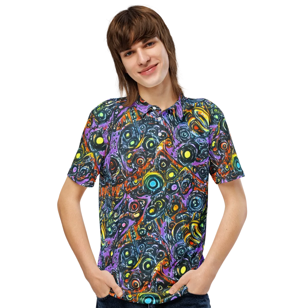 Luminous Static on Men's Slim Fit Polo Shirt — Front