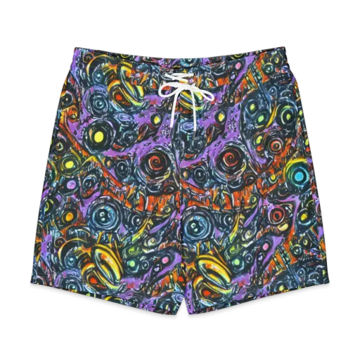 Luminous Static on a Men's Board Shorts