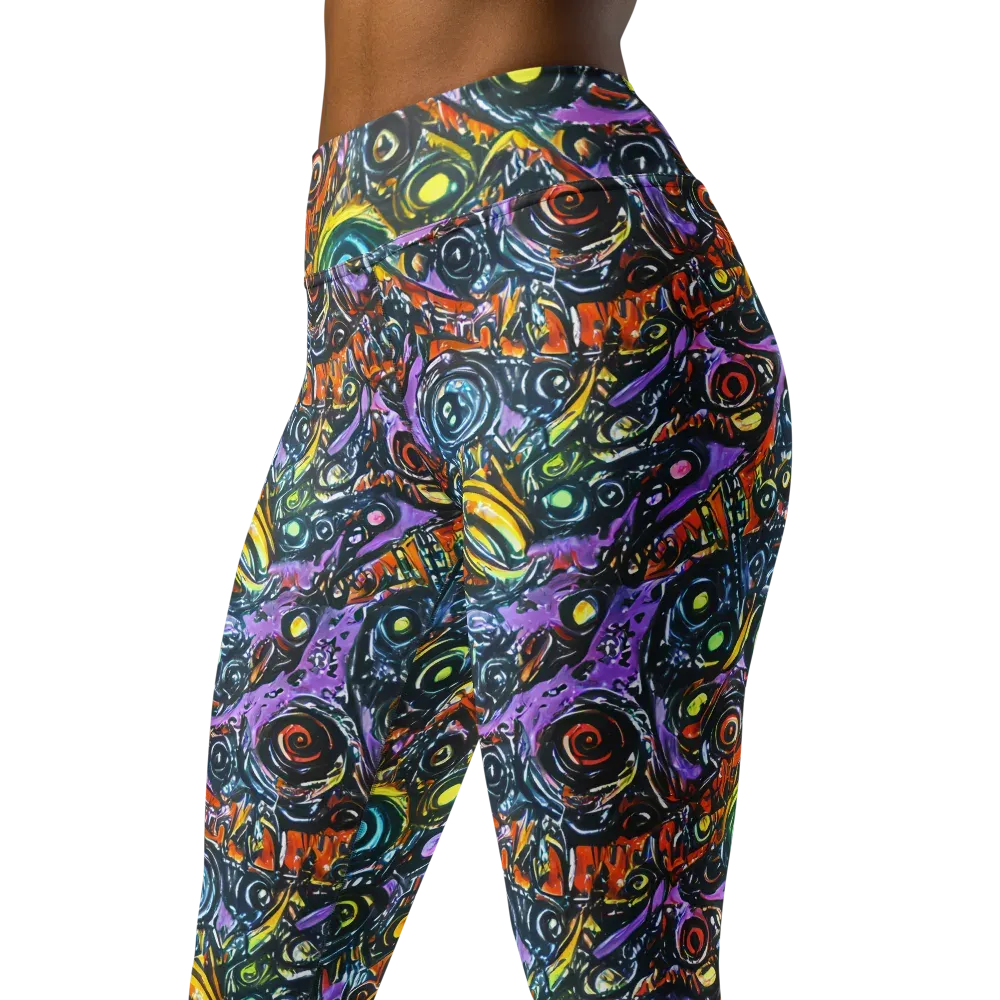 Luminous Static on Yoga Leggings — Left Front
