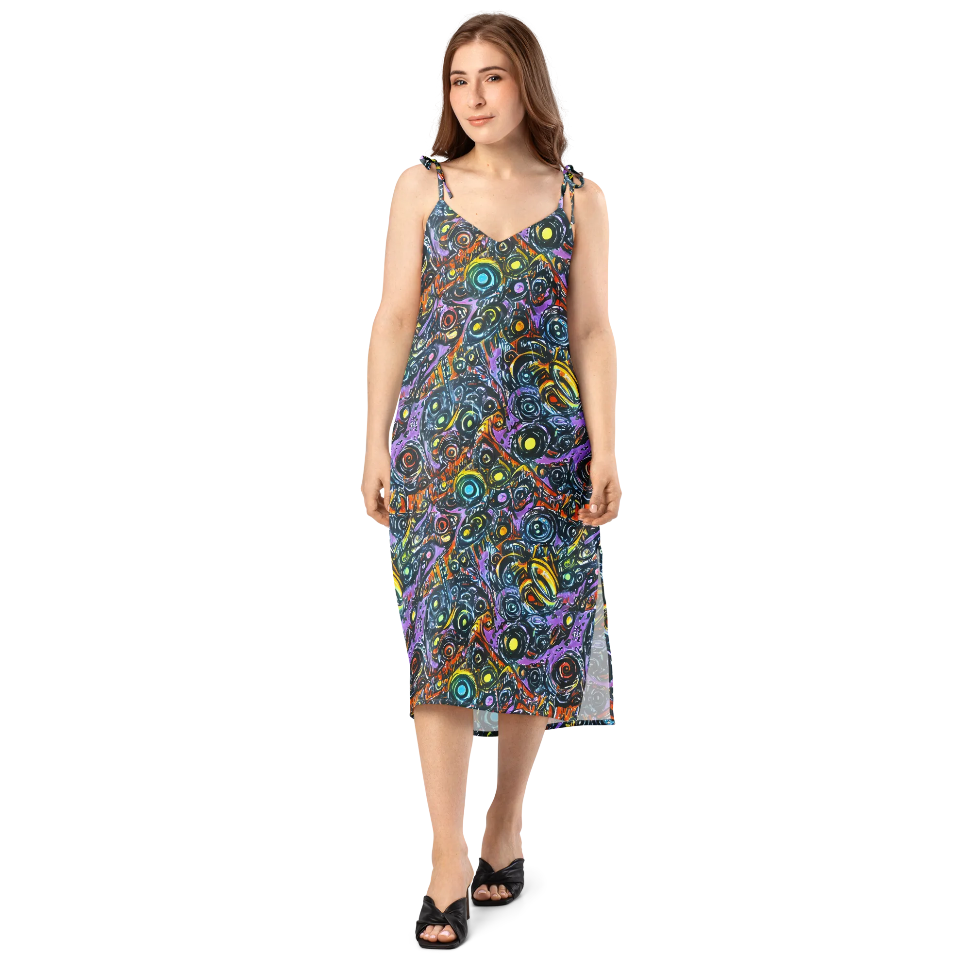 Luminous Static on Slip Dress — Front