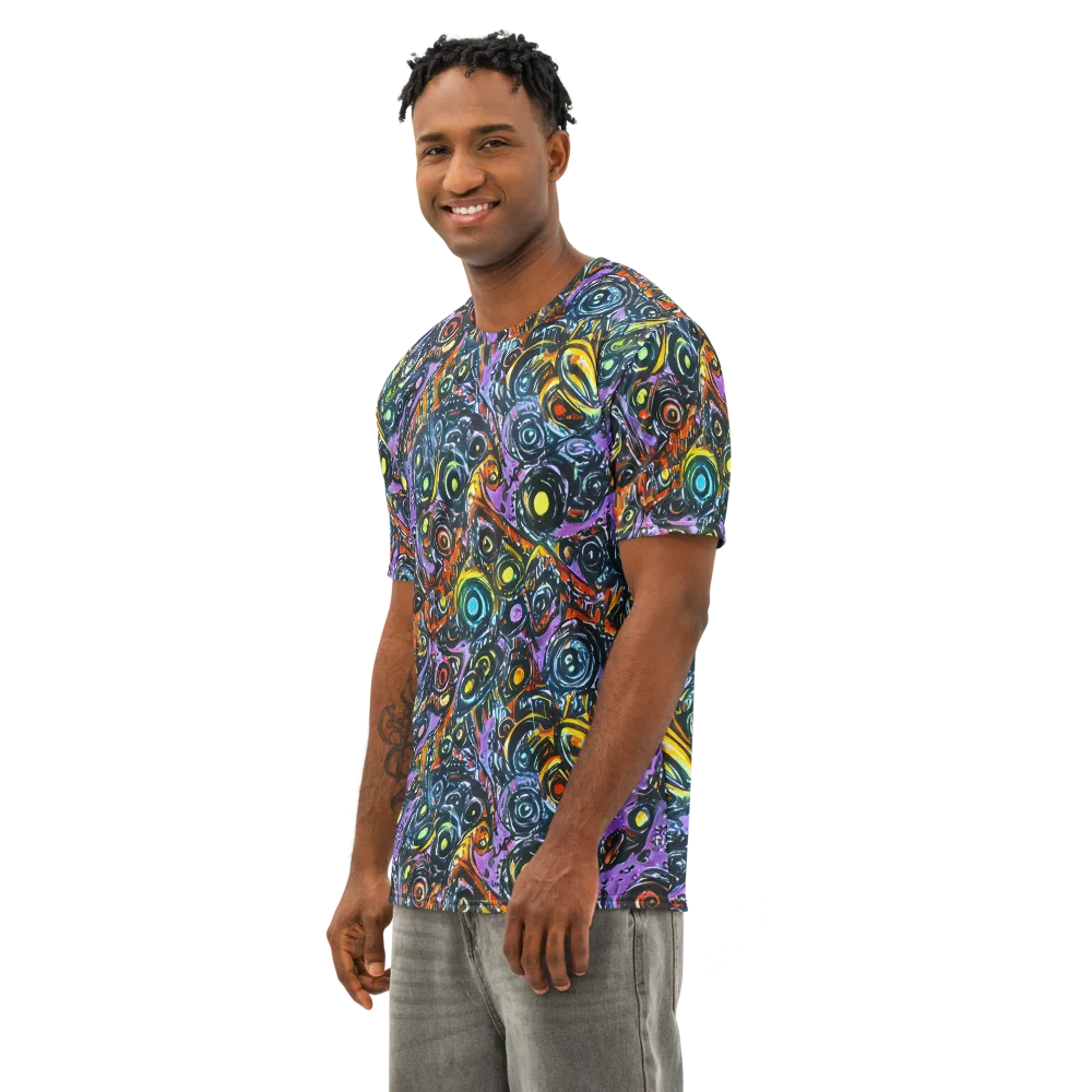 Luminous Static on Men's Cotton Crew Neck T-Shirt — Left Front