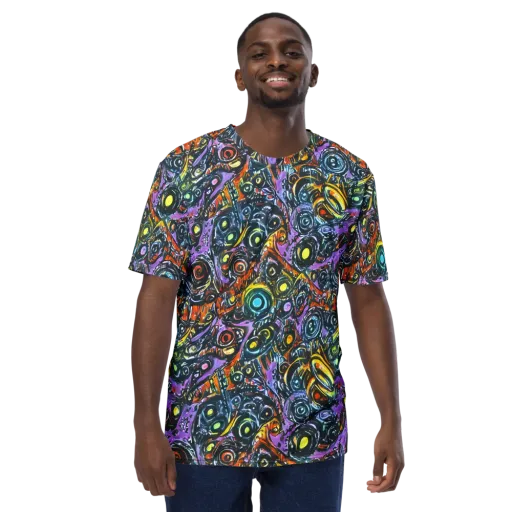 Luminous Static on a Men's Crew Neck T-Shirt