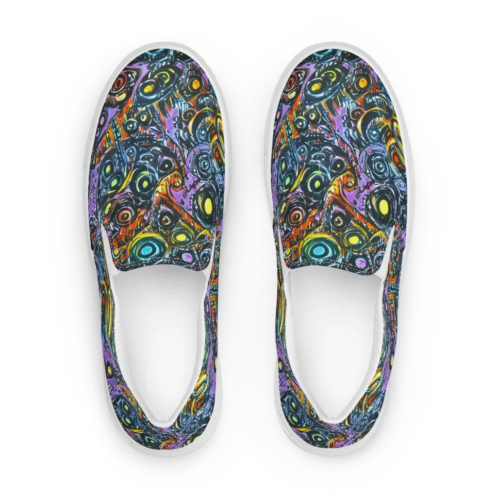 Luminous Static on Men's Slip-On Canvas Shoes — Front