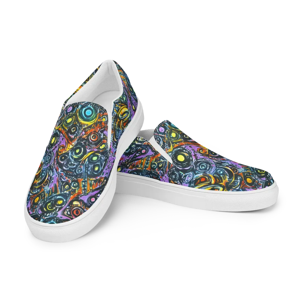 Luminous Static on Men's Slip-On Canvas Shoes — Left Front