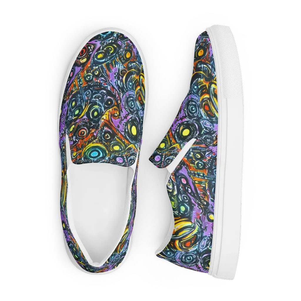 Luminous Static on Men's Slip-On Canvas Shoes — Front