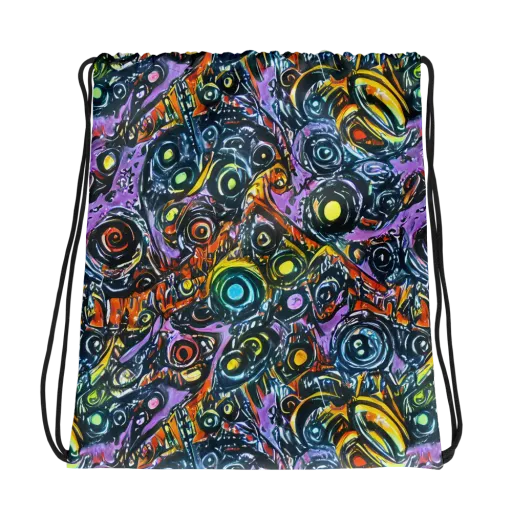 Luminous Static on a Drawstring Bag
