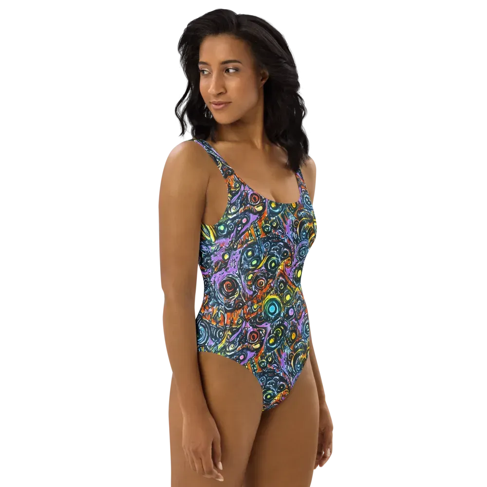 Luminous Static on One-Piece Swimsuit — Right