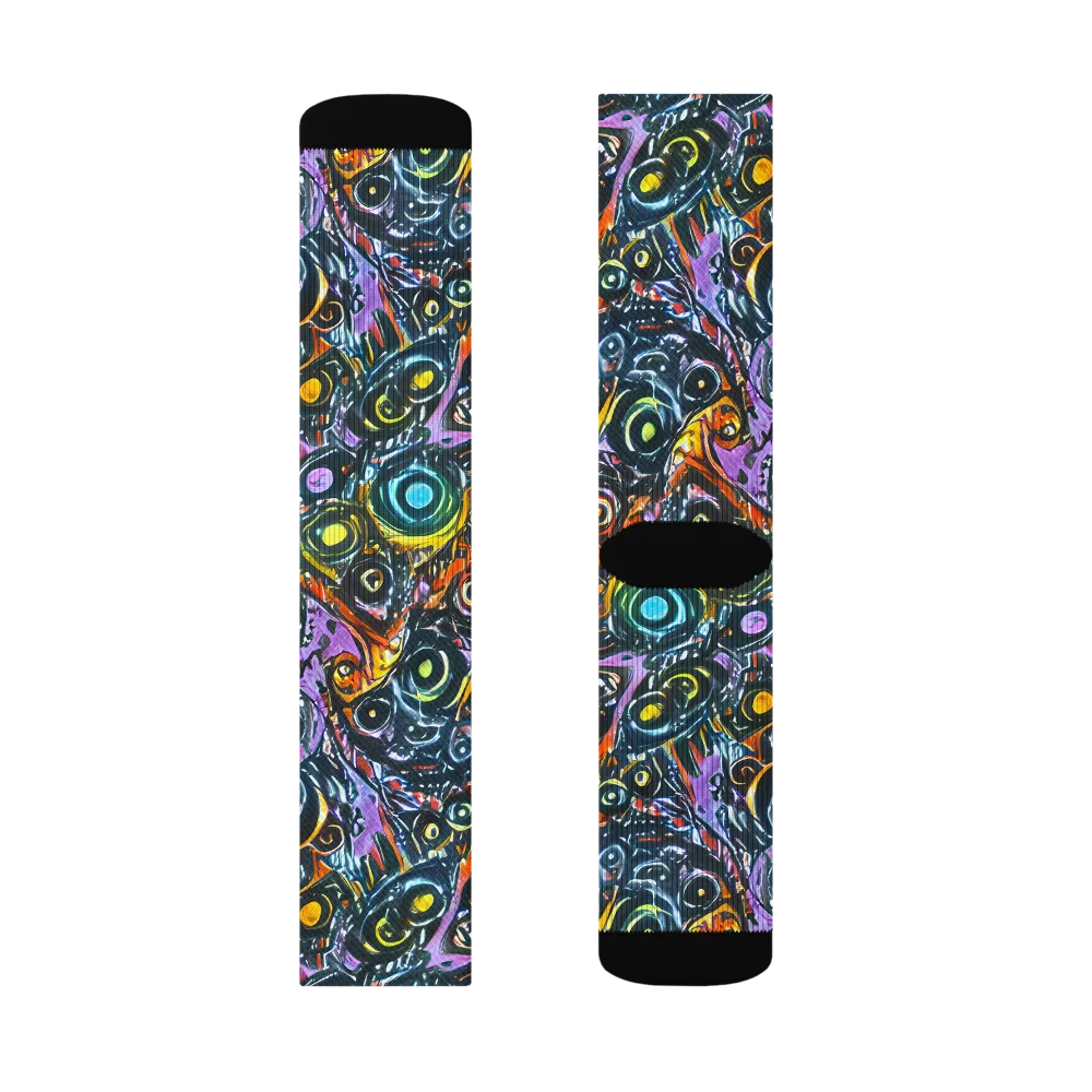 Luminous Static on Socks — Left Sock
