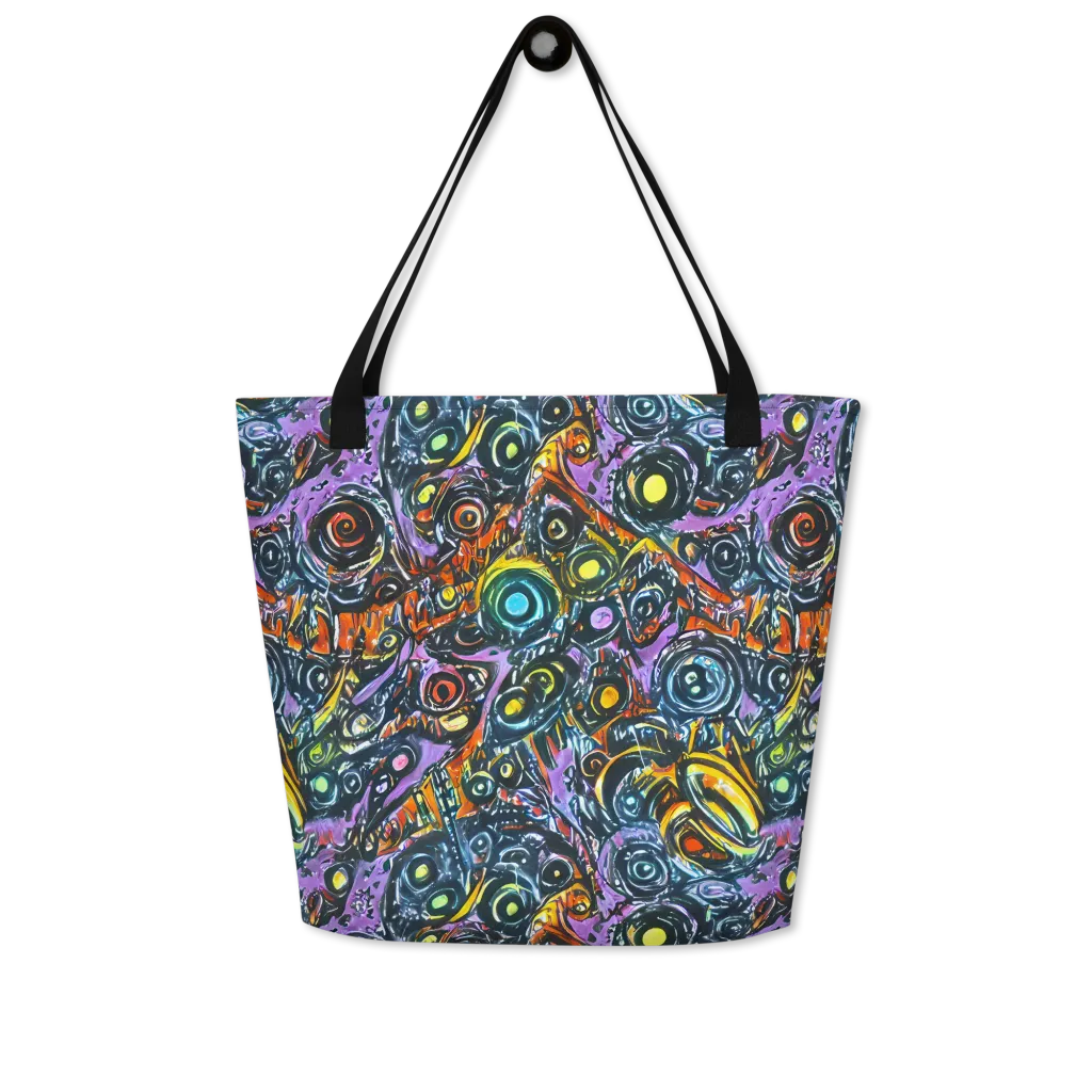 Luminous Static on Large Tote Bag W/ Pocket — Front