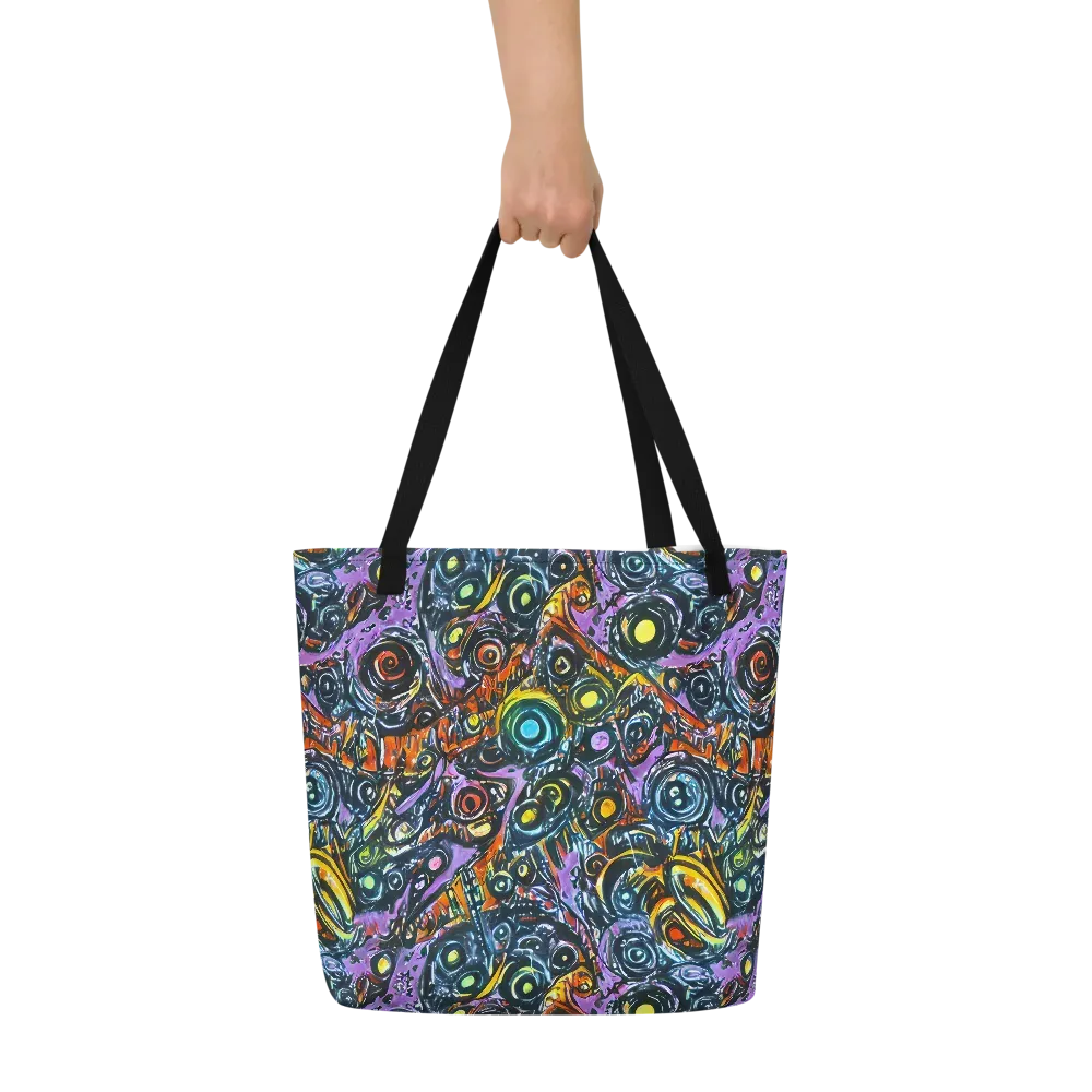 Luminous Static on Large Tote Bag W/ Pocket — Front