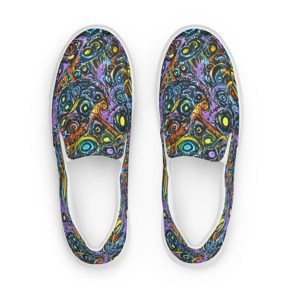 Luminous Static on Women's Slip-On Canvas Shoes — Front