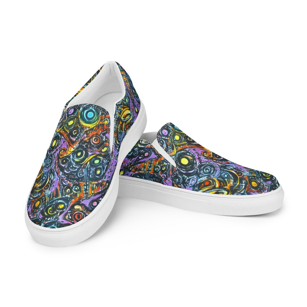 Luminous Static on Women's Slip-On Canvas Shoes — Left Front