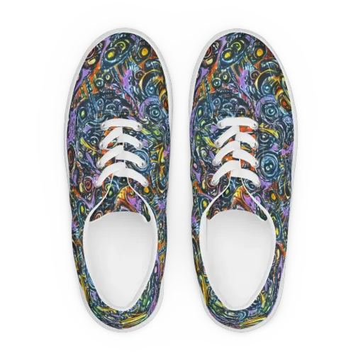 Luminous Static on a Men's Lace-Up Canvas Shoes